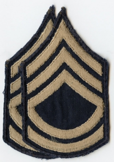 Pair of WWII US Army Rank Stripes for Technical Sergeant Embroidered on Twill