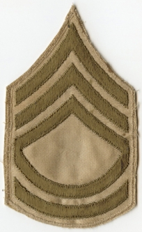 WWII Single US Army Rank Stripes for Technical Sergeant Embroidered Light Khaki Twill Nice Condition