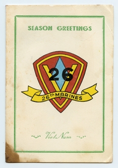 Rare Vietnam War 26th Regiment USMC Christmas Card from 1969 Printed In-Country