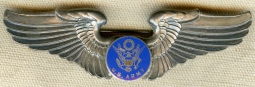 Great Early WWII Period US Army Air Forces Instructor Wing in enameled Sterling Silver