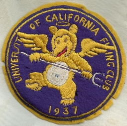 Extremely Rare 1937 University of California Flying Club Flight Jacket/Suit Patch
