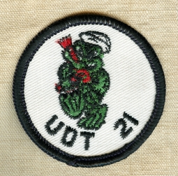 Mid 1960s USN UDT 21 Instructor's Dive Shorts Patch Medium Frog on Twill