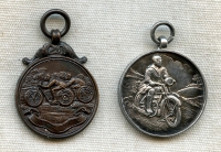 Pair of 1928-1930 UK Motorcycle Racing 2d & 3d Place Medals Won by Woman Motorcyclist