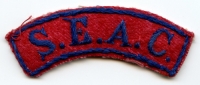 Circa 1944 UK South East Asia Command (SEAC) Shoulder Title Made in India