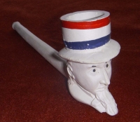 Minty Unused Span-Am War Patriotic Uncle Sam Clay Pipe