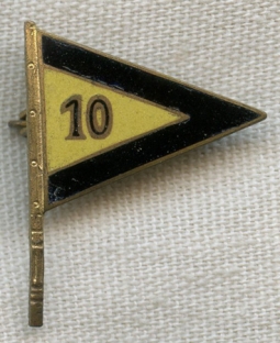 BEING RESEARCHED - WWI? "10" Regimental? Pennant Guidon Pin Austrian? - NOT FOR SALE TIL IDed