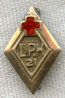 UNIDENTIFIED 1921 LPH Nursing Graduation Pin in 10K Gold