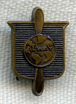 BEING RESEARCHED - 1930s-WWII "Alway" Aviation? Lapel Pin  - NOT FOR SALE til IDed