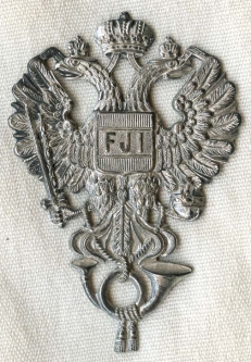 Rare Circa 1900 Franz Joseph I Austrian Postal Kepi or Cartouche Badge