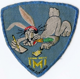ID'd: ca Korean War USAF Morse Intercept Operator School Keesler AFB Jacket Patch Bugs Bunny