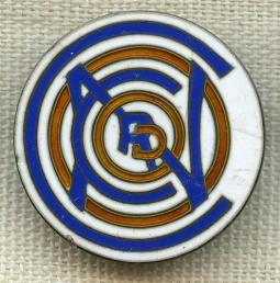BEING RESEARCHED - Beautiful Early 20th Century "CONCORD" Logo Pin in Enameled Sterling Sil