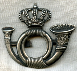 Early 20th Century, Possibly Belgian Postal Horn Hat Badge