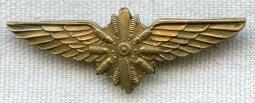 BEING RESEARCHED - Gold-Filled Aviation Lapel Wing - NOT FOR SALE UNTIL IDed