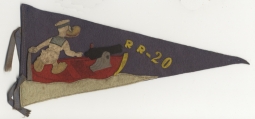 BEING RESEARCHED - Unidentified RR-20 Pennant with Donald Duck - NOT FOR SALE UNTIL IDENTIFIED