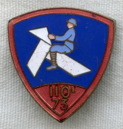 1933-1938 French Army 110th Infantry Regiment Badge (Assumed Traditions of 73rd Regt. - WWI)