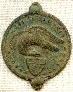 BEING RESEARCHED Circa 1840s Excavated Bronze US "Hail Columbia" Medallion NOT FOR SALE UNTIL IDed