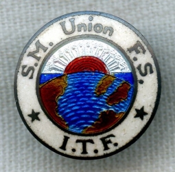 Date-Marked 1942 Finnish .813 Silver Member Badge for Int'l Transport Workers Federation