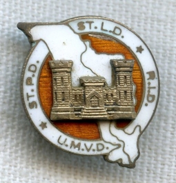 1930s Sterling US Army Corps of Engineers Upper Mississippi Valley Division Lapel Pin