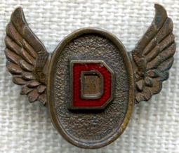 BEING RESEARCHED - Unidentified Winged "D" Lapel Pin 1910's - 20's - NOT FOR SALE UNTIL ID'd