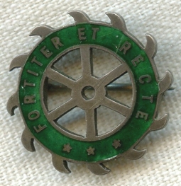 Wonderful Early 1900's Enameled Silver Pin for The Chapin School in New York City