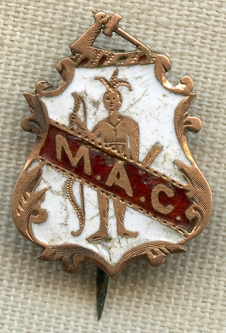 Beautiful 1880's-90's Lapel Pin: Massachusetts A_ C_