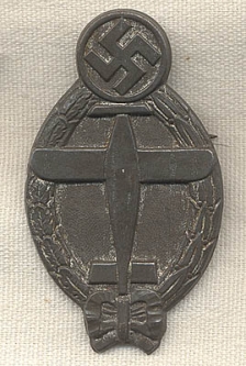 BEING RESEARCHED - Unknown Nazi Aviation Badge - NOT FOR SALE UNTIL IDENTIFIED