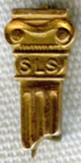 BEING IDed Greek Fraternal Column SLS Lapel Pin Spartans Leading Spartans?  NOT FOR SALE TIL IDed