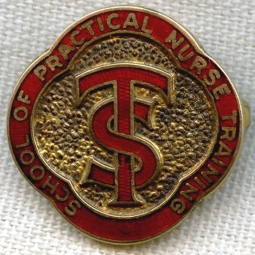 UNIDENTIFIED 1940s "TS" School of Practical Nursing Pin in 10K