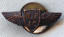 BEING RESEARCHED 1930s Sterling WIP AC Lapel Wing Radio-Related? NOT FOR SALE TIL IDed