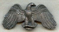 UNIDENTIFIED - Beautiful Early WWII Sterling Eagle Overseas Cap Badge Small Size