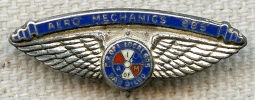 WWII Era Sterling Silver Aero Machanics Local 685 Union Member Lapel Wing