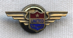 1940s United Air Lines 5 Years of Service Lapel Pin