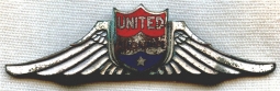 Scarce Late 1930s United Airlines Passenger Agent Wing (no bar) by Robbins