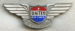 1950s United Air Lines Jr. Stewardess Wing with Decal Intact