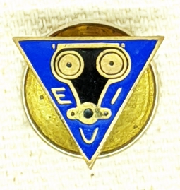Beautiful Early 20th C. Lapel Pin of Unknown Meaning. EUI? EVI EIU? EIV? US Made