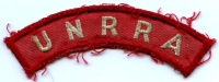 Worn United Nations Relief and Rehabilitation Administration (UNRRA) Shoulder Arc Patch