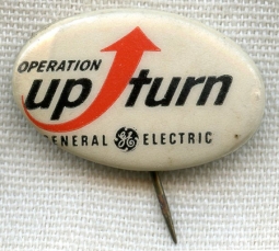Vintage 1958 General Electric Promotional Celluloid Pin for Operation Upturn
