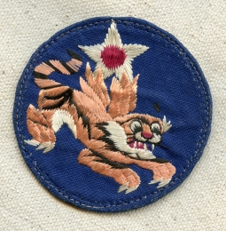 Nice, early WWII, Late 1942 USAAF CATF China Air task Force Silk on Silk Chinese Made Shoulder Patch