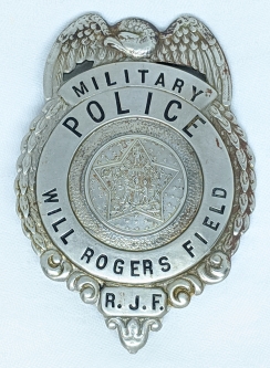 Rare Early WWII USAAF Military Police Badge from Will Rogers Field in OK City.
