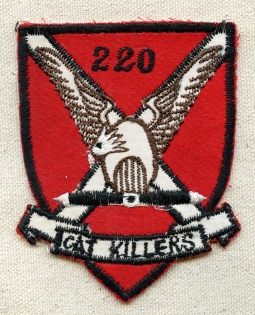 1960's US Army 220th Aviation Company Pocket Patch Saigon Cheap Charlie Made