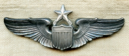 Great Early WWII Ca 1942 USAAF Senior Pilot Wing by Meyer in Sterling Silver
