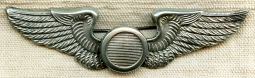 Very Rare Early WWII USAAF Observer Wing UK made by Ludlow London in Silver Plated Nickel