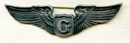 Beautiful Ca 1943 USAAF Glider Pilot Wing Coin Silver Juarez Pattern by Walter Lampl Gunmetal Patina