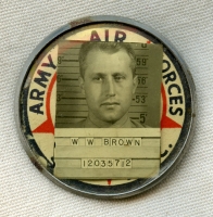 Nice WWII USAAF Photo ID Badge for W.W. Brown 1203572