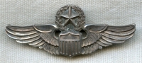 Rare 1940-1941 US Air Corps Command Pilot Shirt-Size Sterling Wing with 1st Type Amico Hallmark