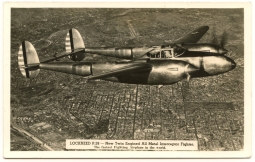 Great Circa 1941 US Air Corps Lockheed P-38 Photo Post Card