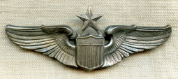 Great Ca 1937 USAC(US Air Corps) Senior Pilot Wing by Meyer in Silver Plated Brass