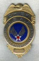 Extremely Rare Rank: Ca. 1950 USAF Cambridge Research Center Security Force Chief Badge