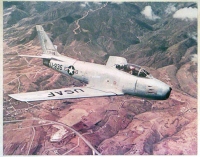 Large Period Color Photo of USAF F-86 Sabre Jet Early 1950s