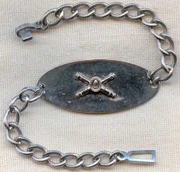 1930's US Army Cadet Artillery ID Bracelet by Robbins Co. in Attleboro, Mass.